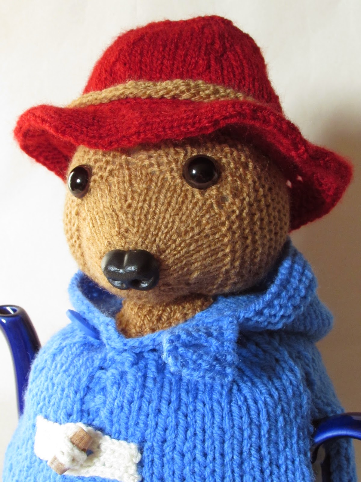 Paddington Bear tea cosy knitting pattern for sale from TeaCosyFolk