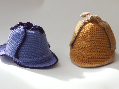 Baby Sherlock Holmes Style Deerstalker Hat crochet pattern