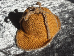 Baby Sherlock Holmes Style Deerstalker Hat crochet pattern