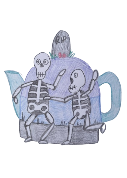 Halloween Skeleton Tea Dance Tea Cosy Design Sketch