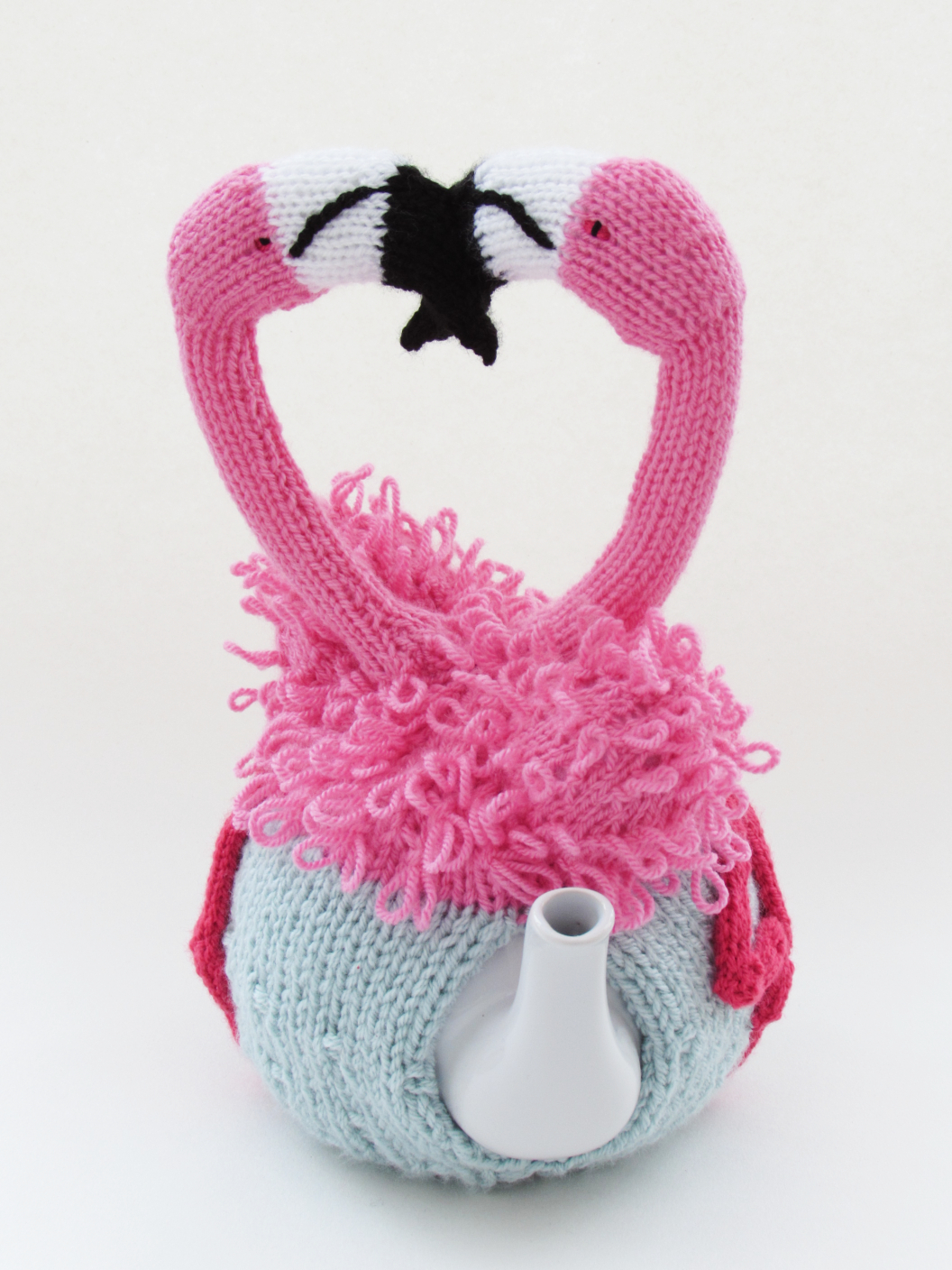 Flamingo tea cosy knitting pattern