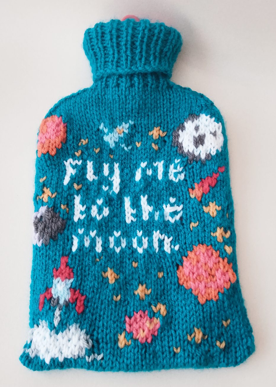Fly Me to The Moon Hot Water Bottle Cover