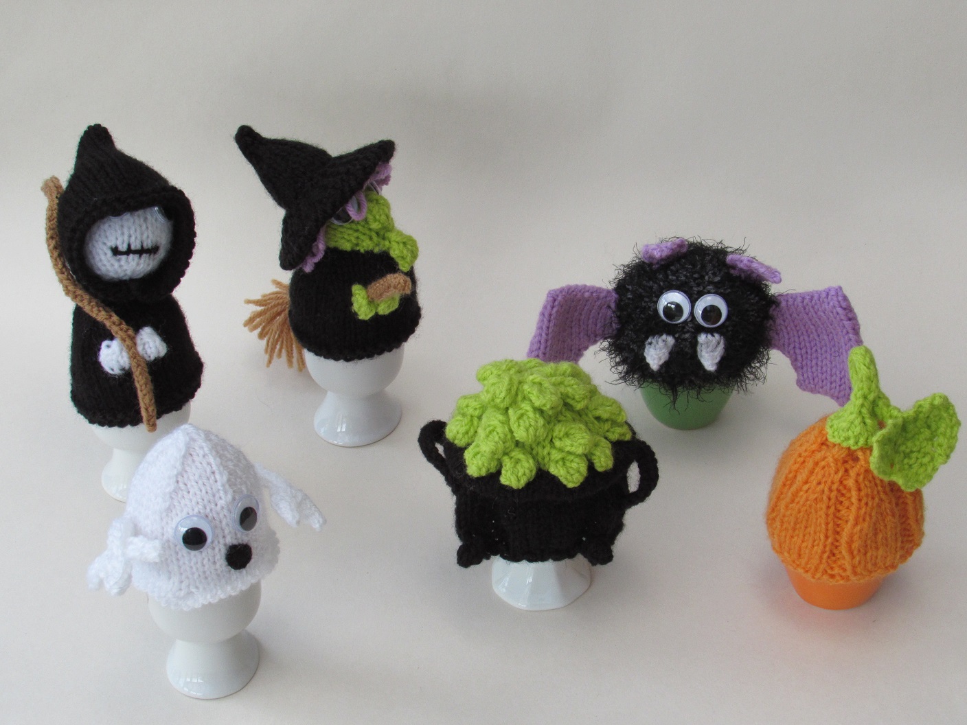 Halloween Egg Cosies knitting pattern Halloween Egg Cosies knitting pattern